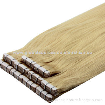 24-inch 613# light blonde adhesives double side tape hair remy extension, measures 4 * 0.8cm, OEM